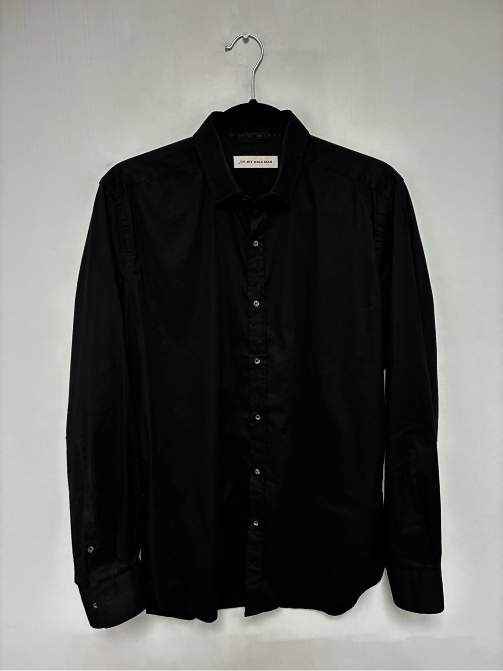 JCM Jey Coleman black cotton, polyamide & elastane shirt medium